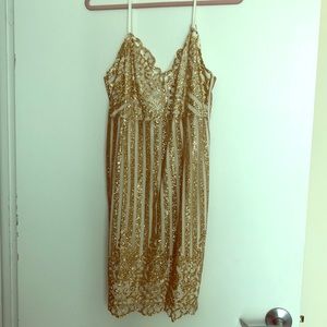 Gold sequin dress